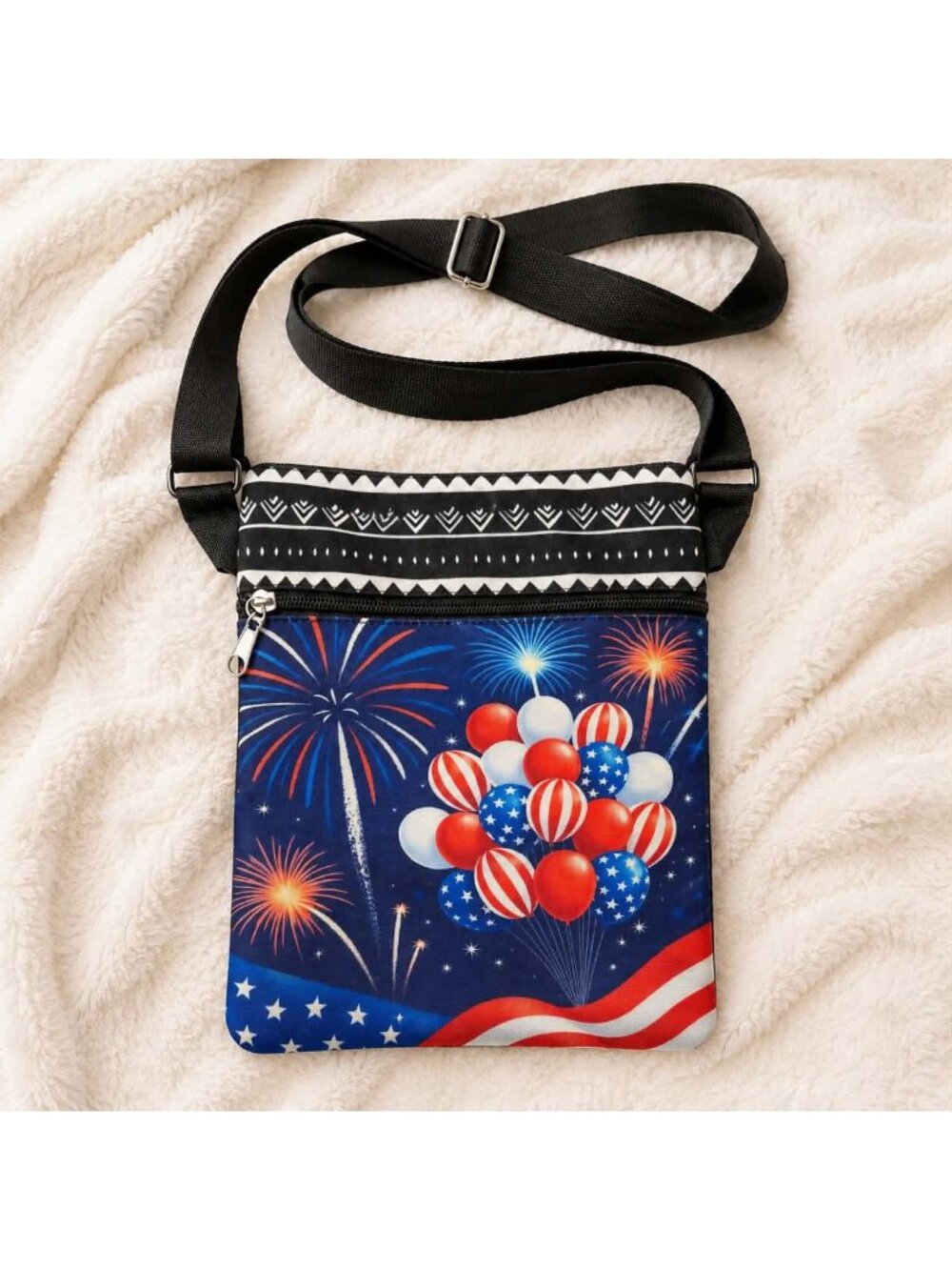 Patriotic Fireworks and Balloons Crossbody Phone Bag